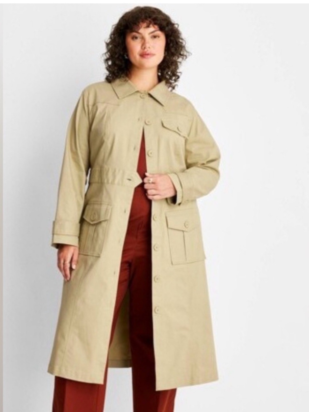 Future Collective Reese Blustein Button Down “Belted” style Utility Trench Coat
